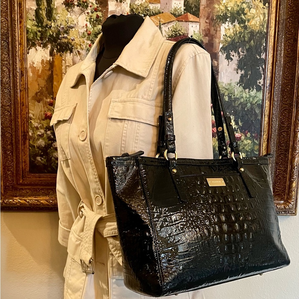 Brahmin Black Melbourne Leather Satchel Shoulder Bag